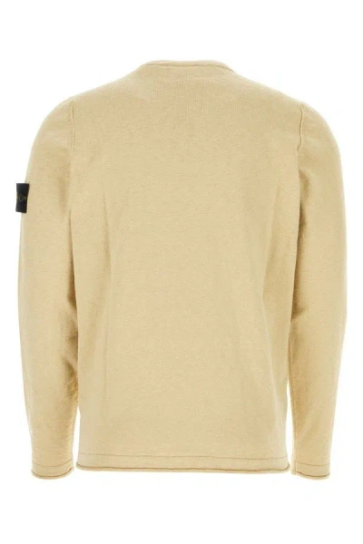 Shop Stone Island Man Cream Cotton Blend Sweater In Brown