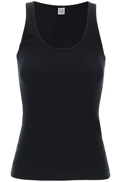 Shop Totême Toteme Ribbed Sleeveless Top With Women In Black