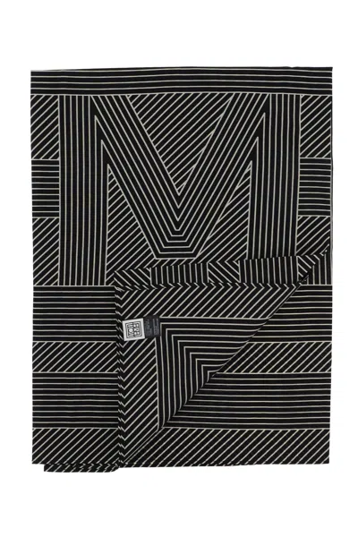 Shop Totême Toteme Silk Monogram Striped Scar Women In Black