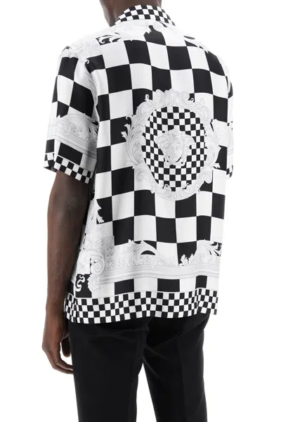 Shop Versace Printed Silk Bowling Shirt In Eight Men In Multicolor