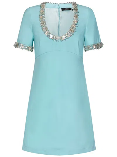 Shop Amen Romy Dress In Azzurro