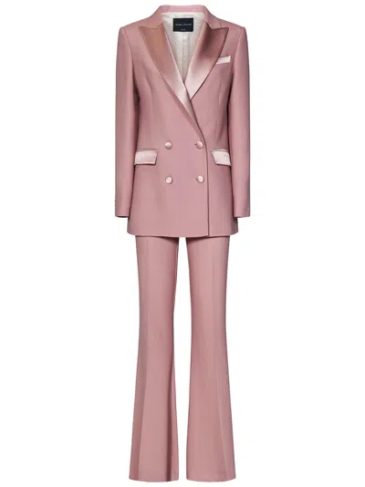 Shop Hebe Studio The Powder Pink Cady Bianca Suit In Rosa