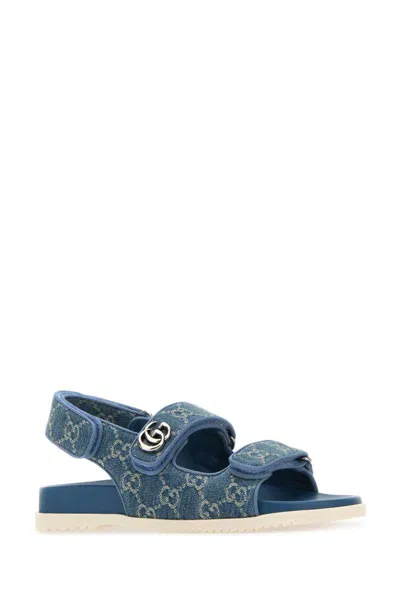 Shop Gucci Sandals In Blue