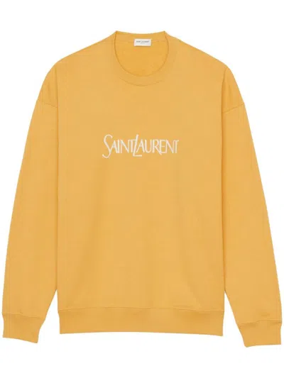 Shop Saint Laurent Cotton Sweater In Yellow