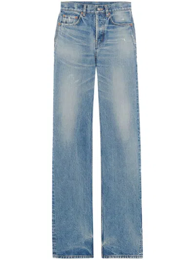 Shop Saint Laurent High-waisted Denim Jeans In Blue