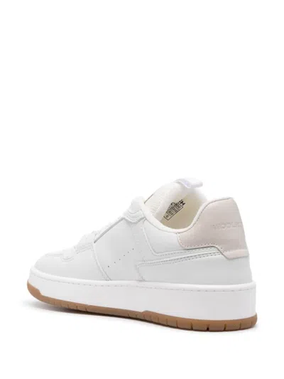 Shop Woolrich Low Basket Leather Sneakers In White