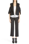 Givenchy Satin Lapel Cold Shoulder Jacket In Black