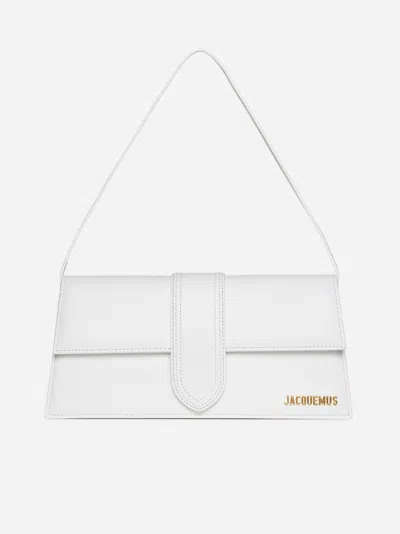 Shop Jacquemus Le Bambino Long Leather Bag In White