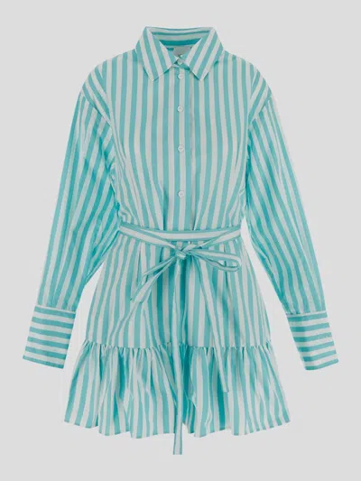 Shop Patou Dresses In Green Small Stripes