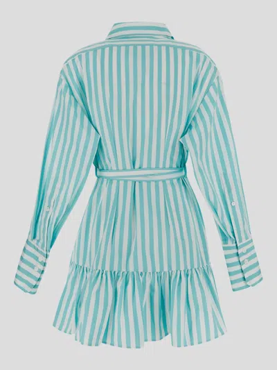 Shop Patou Dresses In Green Small Stripes