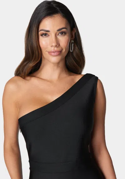 Shop Bebe Bandage One Shoulder Dress In Black