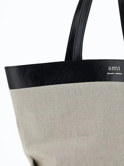 Shop Ami Alexandre Mattiussi Ami Paris Handbags In Natural