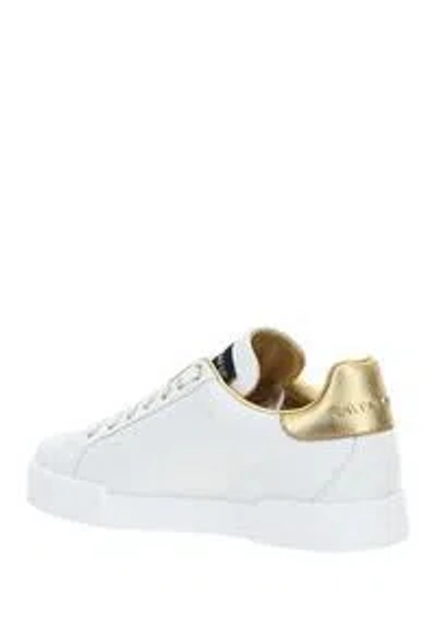 Shop Dolce & Gabbana Sneakers In Bianco/oro