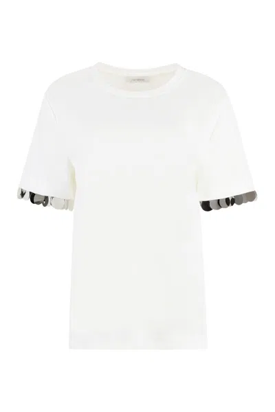 Shop Rabanne Viscose Crew-neck T-shirt In White