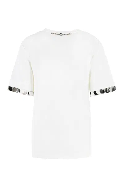 Shop Rabanne Viscose Crew-neck T-shirt In White