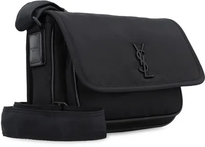 Shop Saint Laurent Niki Nylon Messenger Small Bag In Black