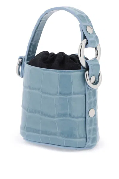Shop Vivienne Westwood "embossed Crocodile Leather Daisy Mini Bucket In Blue