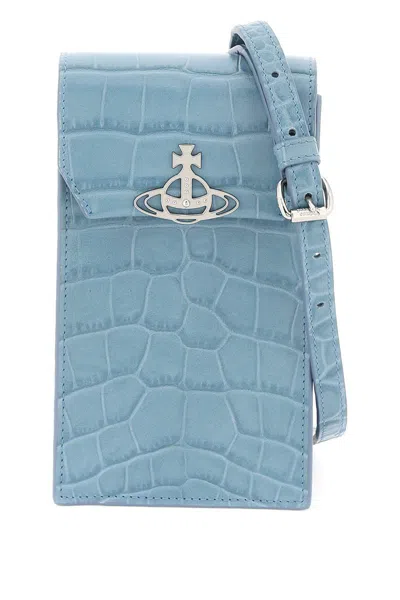 Shop Vivienne Westwood "phone Holder With Orb Detail" In Blue
