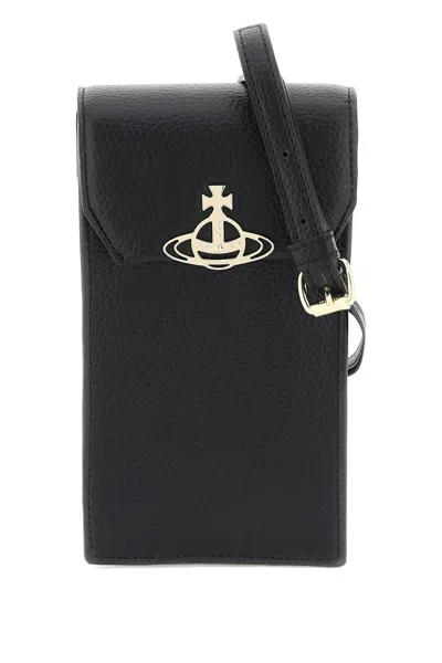 Shop Vivienne Westwood "phone Holder With Orb Detail" In Black