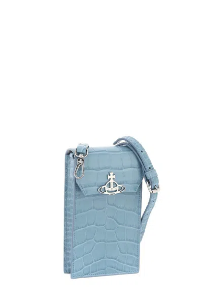 Shop Vivienne Westwood "phone Holder With Orb Detail" In Blue
