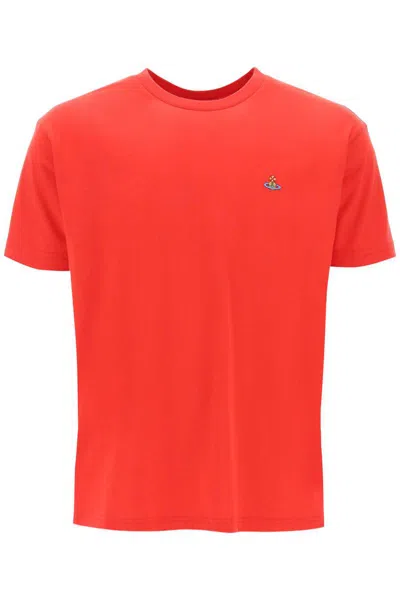 Shop Vivienne Westwood Classic T-shirt With Orb Logo In Red