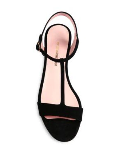 Shop Nicholas Kirkwood Casati Pearly Heel Suede T-strap Sandals In Black