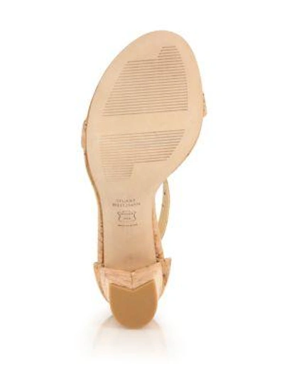 Shop Stuart Weitzman Nearlynude Cork Block Heel Sandals In Natural