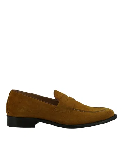 Shop Saxone Of Scotland Tan Brown Suede Leather Mens Loafers Shoes