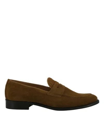 Shop Saxone Of Scotland Tabacco Brown Suede Leather Mens Loafers Shoes