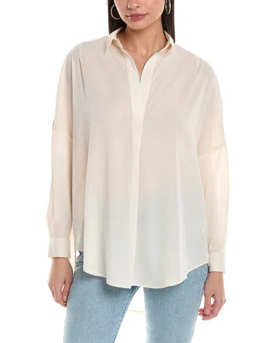 Shop French Connection Clar Rhodes Drape Shirt In Beige