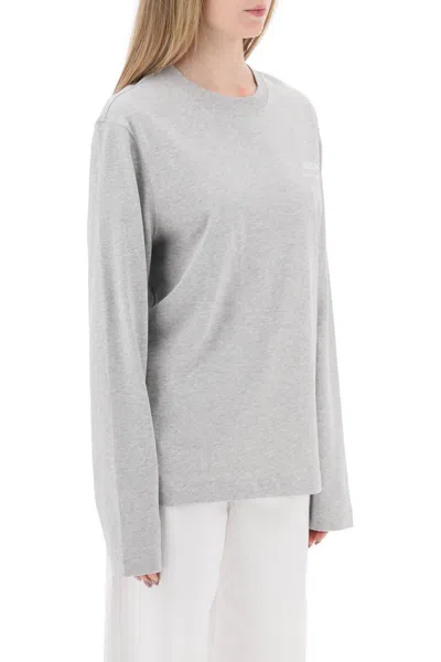 Shop Ami Alexandre Mattiussi Long-sleeved Cotton T-shirt For In Grey