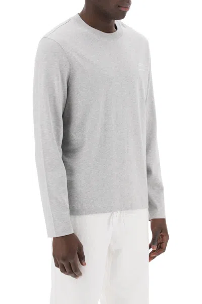 Shop Ami Alexandre Mattiussi Long-sleeved Cotton T-shirt For In Grey