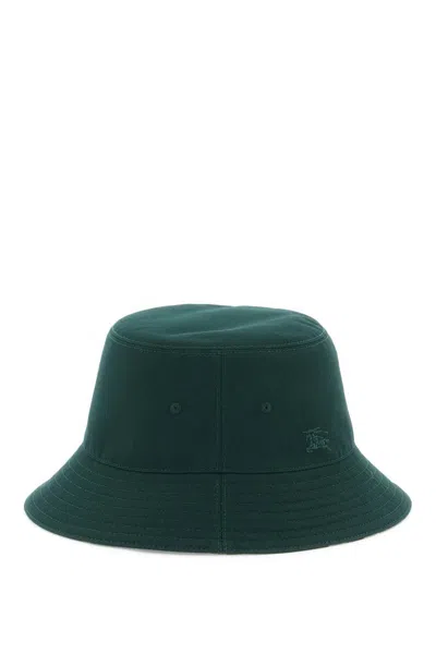 Shop Burberry Reversible Cotton Blend Bucket Hat In Green