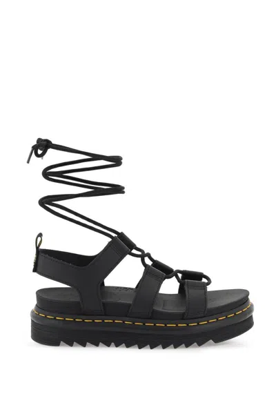 Shop Dr. Martens' Nartilla Hydro Leather Gladiator Sandals In Black