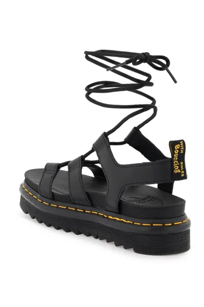 Shop Dr. Martens' Nartilla Hydro Leather Gladiator Sandals In Black