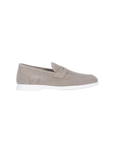 Shop Kiton Flat Shoes In Beige