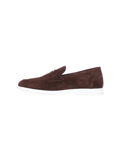 Shop Kiton Flat Shoes In Marrone