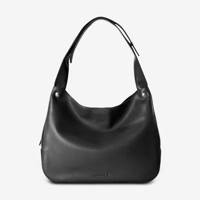 Shop Shinola The Snap Black Natural Leather Shoulder Bag 20244688 In Multi