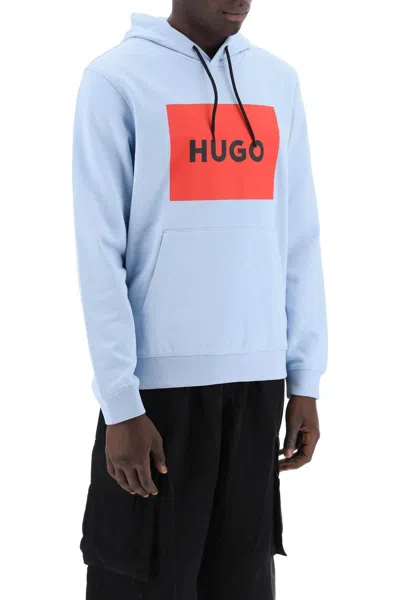 Shop Hugo Duratschi Sweatshirt With Box In Light Blue