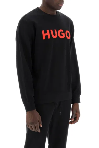 Shop Hugo Dem Logo Sweatshirt In Black