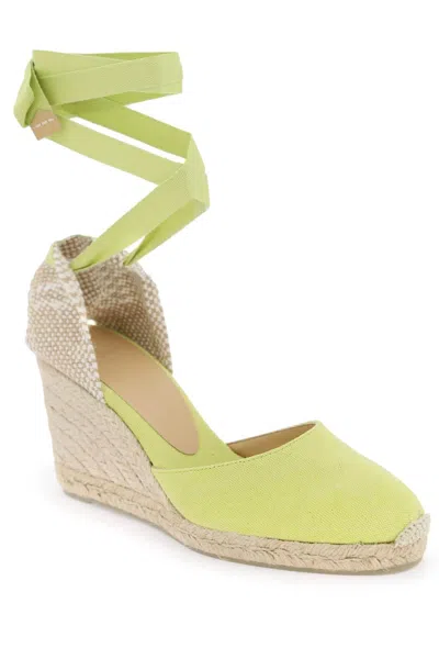 Shop Castaã±er Castaner Carina Wedge Espadrilles In Yellow