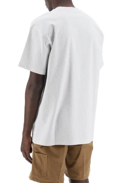 Shop Carhartt Wip American Script T Shirt In Grey