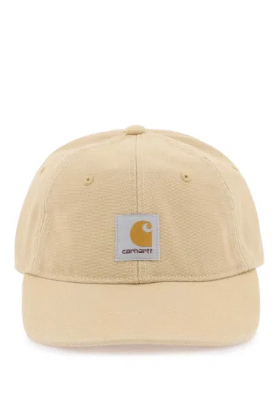 Shop Carhartt Wip Icon Baseball Cap With Patch Logo In Beige