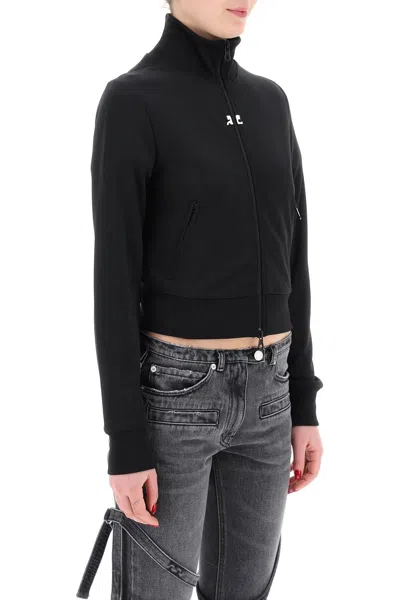 Shop Courrèges Courreges Interlock Jersey Track Jacket For Athletic In Black