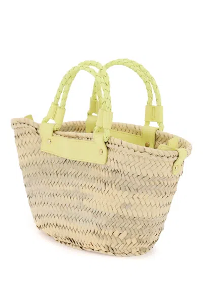 Shop Castaã±er Castañer Raffia Basket Bag For In Neutro,yellow