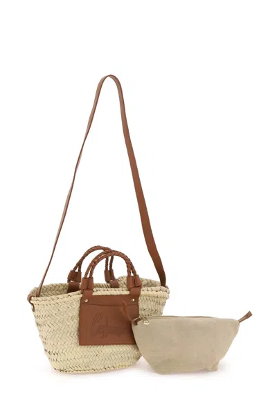 Shop Castaã±er Castaner Raffia Basket Bag For In Neutro,brown