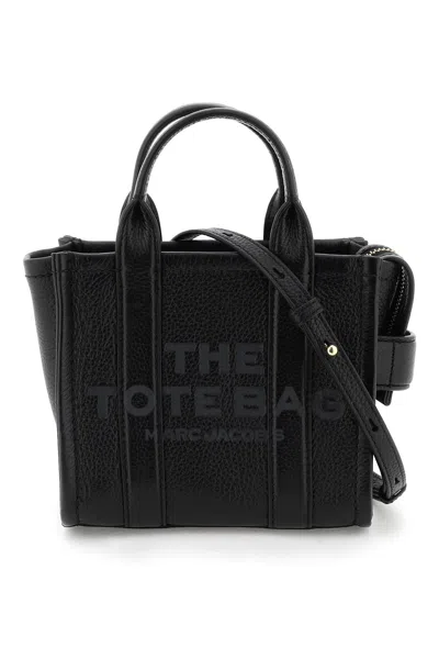 Shop Marc Jacobs The Leather Mini Tote Bag In Black