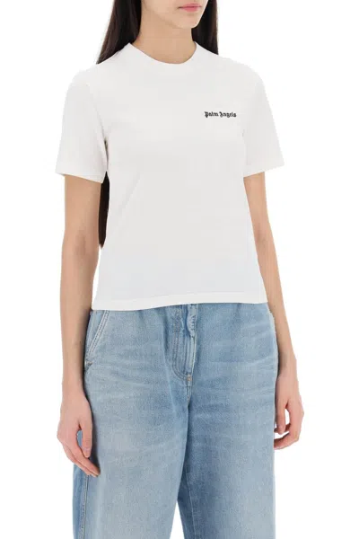 Shop Palm Angels "round Neck T Shirt With Embroidered In White