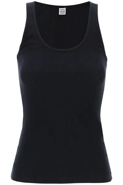 Shop Totême Toteme Ribbed Sleeveless Top With In Black