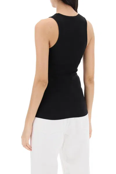 Shop Wardrobe.nyc Ribbed Sleeveless Top With In Black